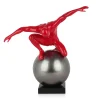 Statues & Sculptures Figurative|Table Top-Orbital Balance 47cm Red Resin Indoor Sculpture