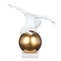 Statues & Sculptures Figurative|Table Top-Orbital Balance 47cm White Resin Indoor Sculpture