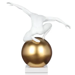 Statues & Sculptures Figurative|Table Top-Orbital Balance 65cm White Resin Indoor Sculpture