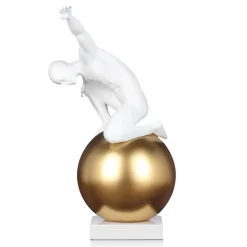 Statues & Sculptures Figurative|Table Top-Orbital Balance 65cm White Resin Indoor Sculpture