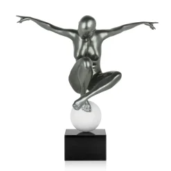 Statues & Sculptures Figurative|Table Top-Orbital Dance 45cm Anthracite Resin Indoor Sculpture