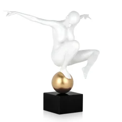 Statues & Sculptures Figurative|Table Top-Orbital Dance 45cm White Resin Indoor Sculpture