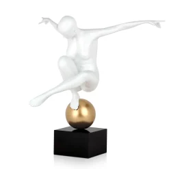 Statues & Sculptures Figurative|Table Top-Orbital Dance 45cm White Resin Indoor Sculpture