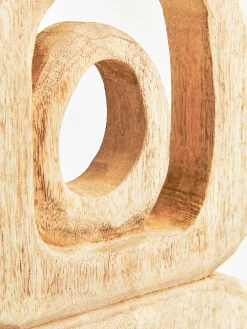 Statues & Sculptures Table Top|Abstract-Orbital Elegance 57cm Wood Indoor Sculpture
