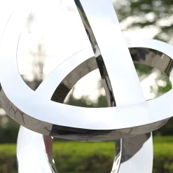 Statues & Sculptures Contemporary|Contemporary-Orbital Motion 250cm Silver Metal Garden Sculpture