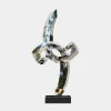 Statues & Sculptures Table Top|Floor Standing-Orbital Shift 96cm Silver Metal Indoor Sculpture