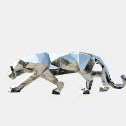 Statues & Sculptures Low Poly|Animals-Panther 71cm Geometric Metal Garden Sculpture