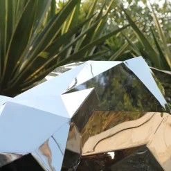Statues & Sculptures Low Poly|Animals-Panther 71cm Geometric Metal Garden Sculpture