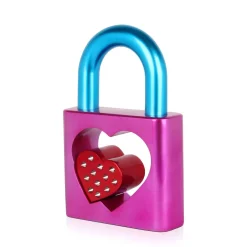 Statues & Sculptures Table Top|Contemporary-Passion Padlock 38cm Pink Resin Indoor Sculpture