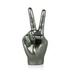 Statues & Sculptures Table Top|Contemporary-Peace Hand 28cm Anthracite Resin Indoor Sculpture