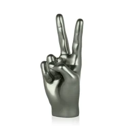 Statues & Sculptures Table Top|Contemporary-Peace Hand 28cm Anthracite Resin Indoor Sculpture