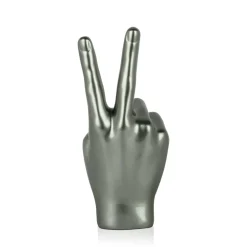 Statues & Sculptures Table Top|Contemporary-Peace Hand 28cm Anthracite Resin Indoor Sculpture