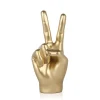 Statues & Sculptures Table Top|Contemporary-Peace Hand 28cm Gold Resin Indoor Sculpture