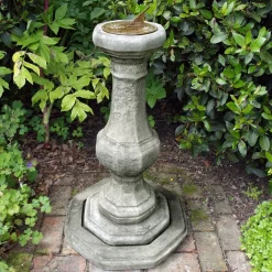 Statues & Sculptures Garden Sundials-Pedestal Aged Brass Stone Garden Sundial