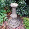 Statues & Sculptures Garden Sundials-Pedestal Brass Stone Garden Sundial