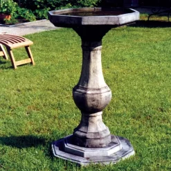 Statues & Sculptures Bird Baths-Pedestal Plain Stone Garden Birdbath