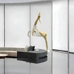 Statues & Sculptures Giant|Floor Standing-Phantom Deer 250cm Gold Metal Garden Sculpture