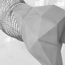 Statues & Sculptures Giant|Floor Standing-Phantom Deer 250cm Silver Metal Garden Sculpture