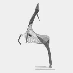 Statues & Sculptures Giant|Floor Standing-Phantom Deer 280cm Silver Metal Garden Sculpture