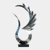 Statues & Sculptures Floor Standing|Abstract-Phoenix Inferno 102cm Silver Metal Indoor Sculpture