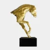 Statues & Sculptures Giant|Floor Standing-Pixel Horse 250cm Gold Metal Garden Sculpture