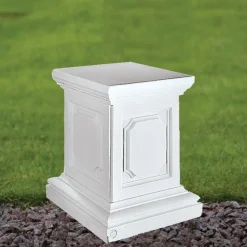 Statues & Sculptures Plinths & Pedestals-Plain 36cm Marble Resin Garden Pedestal