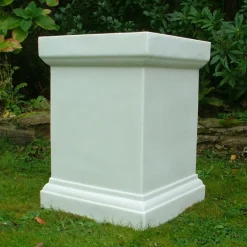 Statues & Sculptures Plinths & Pedestals-Plain 52cm Marble Resin Garden Pedestal