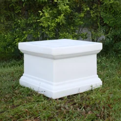 Statues & Sculptures Plinths & Pedestals-Plain 32cm Marble Resin Garden Pedestal