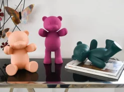 Statues & Sculptures Table Top|Animals-Playful Bear 15cm Green Resin Indoor Sculpture