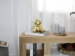 Statues & Sculptures Table Top|Low Poly-Polygon Bear 20cm Gold Resin Indoor Sculpture