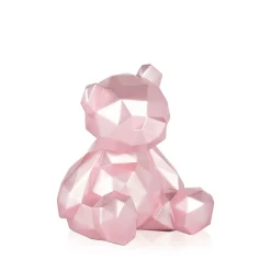 Statues & Sculptures Table Top|Low Poly-Polygon Bear 20cm Pink Resin Indoor Sculpture