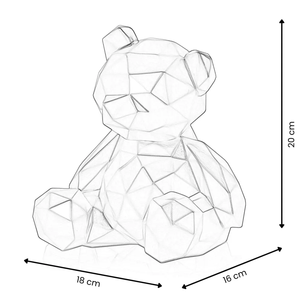 Statues & Sculptures Table Top|Low Poly-Polygon Bear 20cm Red Resin Indoor Sculpture
