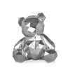 Statues & Sculptures Table Top|Low Poly-Polygon Bear 30cm Silver Resin Indoor Sculpture