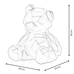 Statues & Sculptures Table Top|Low Poly-Polygon Bear 30cm Silver Resin Indoor Sculpture