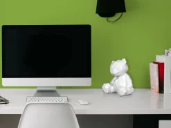 Statues & Sculptures Table Top|Low Poly-Polygon Bear 20cm White Resin Indoor Sculpture