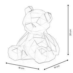 Statues & Sculptures Table Top|Low Poly-Polygon Bear 20cm White Resin Indoor Sculpture