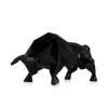Statues & Sculptures Table Top|Low Poly-Polygon Bull 25cm Black Resin Indoor Sculpture