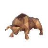 Statues & Sculptures Table Top|Low Poly-Polygon Bull 25cm Bronze Resin Indoor Sculpture