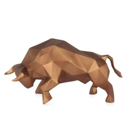 Statues & Sculptures Table Top|Low Poly-Polygon Bull 25cm Bronze Resin Indoor Sculpture
