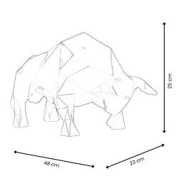 Statues & Sculptures Table Top|Low Poly-Polygon Bull 25cm Bronze Resin Indoor Sculpture