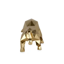 Statues & Sculptures Table Top|Low Poly-Polygon Bull 25cm Gold Resin Indoor Sculpture