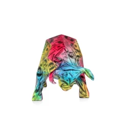 Statues & Sculptures Table Top|Low Poly-Polygon Bull 25cm Multicoloured Resin Indoor Sculpture