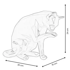 Statues & Sculptures Table Top|Low Poly-Polygon Cat 24cm Anthracite Resin Indoor Sculpture