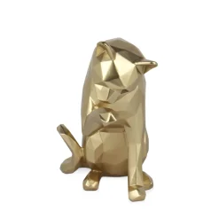 Statues & Sculptures Table Top|Low Poly-Polygon Cat 24cm Gold Resin Indoor Sculpture
