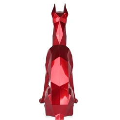Statues & Sculptures Floor Standing|Low Poly-Polygon Doberman 82cm Red Resin Indoor Sculpture