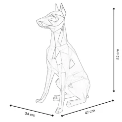 Statues & Sculptures Floor Standing|Low Poly-Polygon Doberman 82cm Red Resin Indoor Sculpture