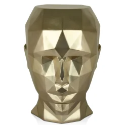 Statues & Sculptures Low Poly|Contemporary-Polygon Female Head 55cm Gold Side Table Sculpture