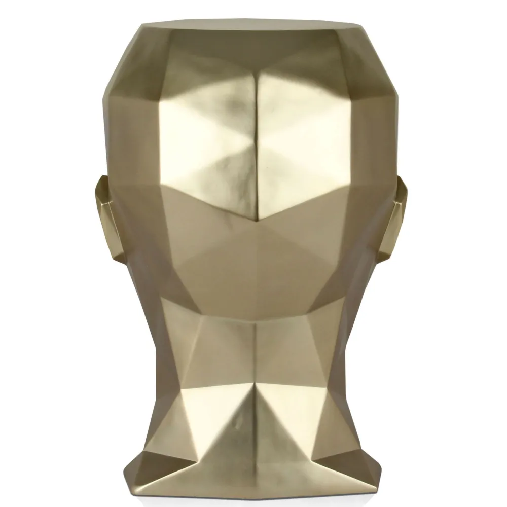 Statues & Sculptures Low Poly|Contemporary-Polygon Female Head 55cm Gold Side Table Sculpture
