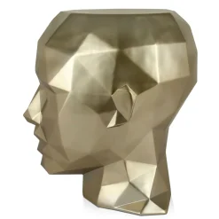 Statues & Sculptures Low Poly|Contemporary-Polygon Female Head 55cm Gold Side Table Sculpture
