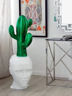 Statues & Sculptures Low Poly|Contemporary-Polygon Female Head 55cm White Side Table Sculpture